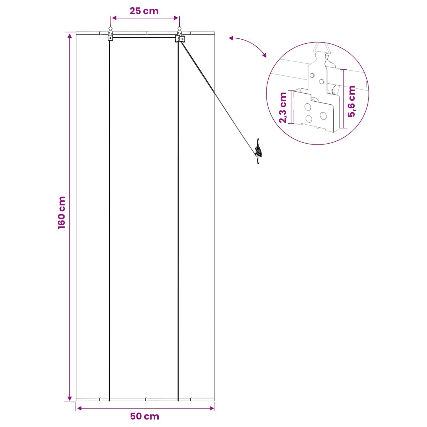Rullegardin Naturlig 50 x 160 cm Bambus