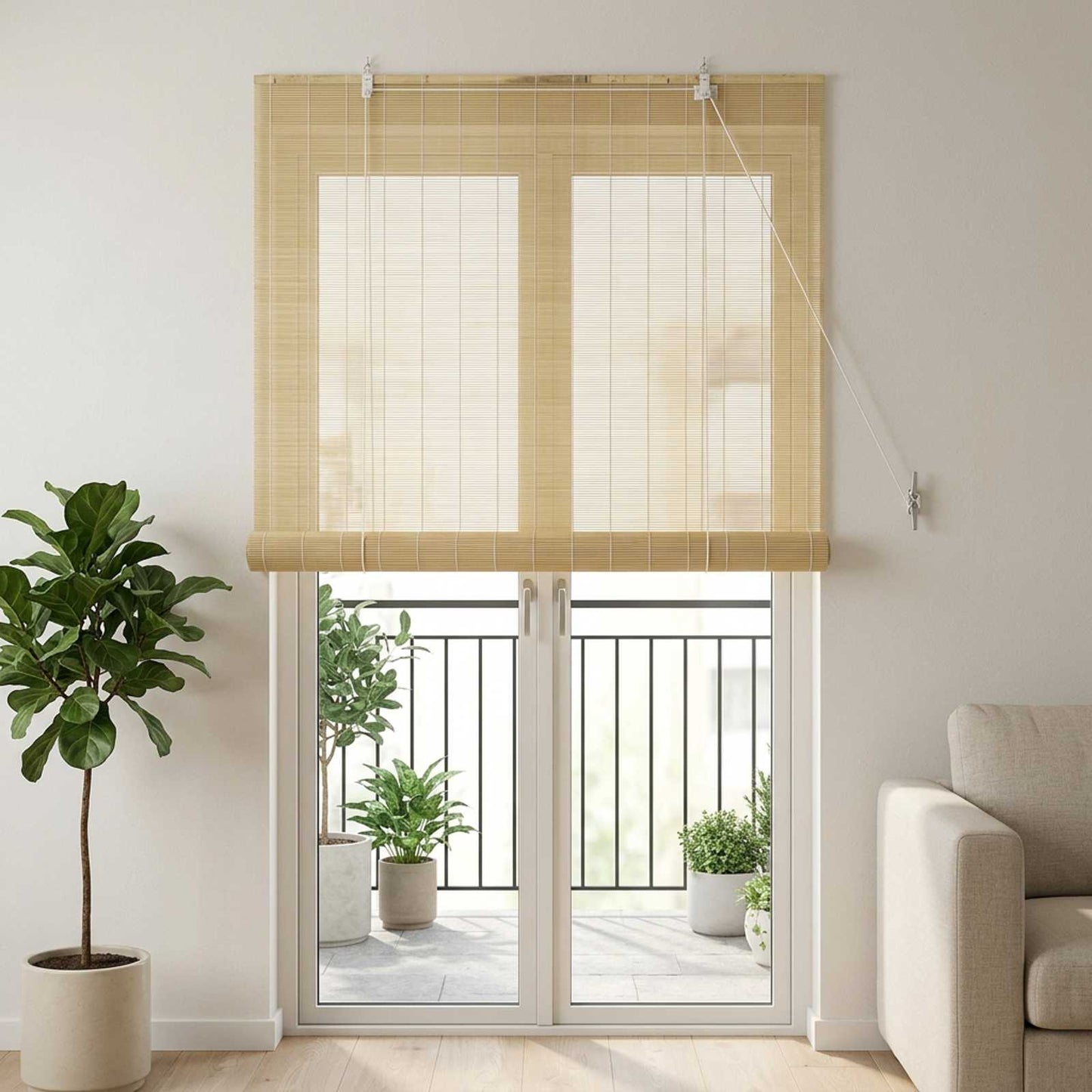 Rullegardin Naturlig 90 x 220 cm Bambus