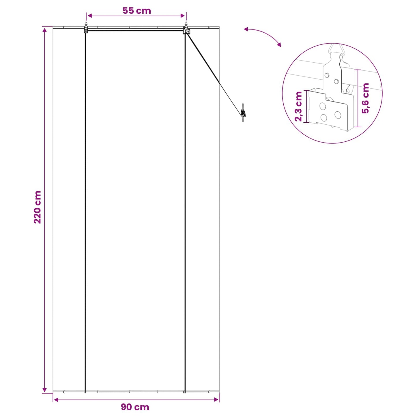 Rullegardin Naturlig 90 x 220 cm Bambus