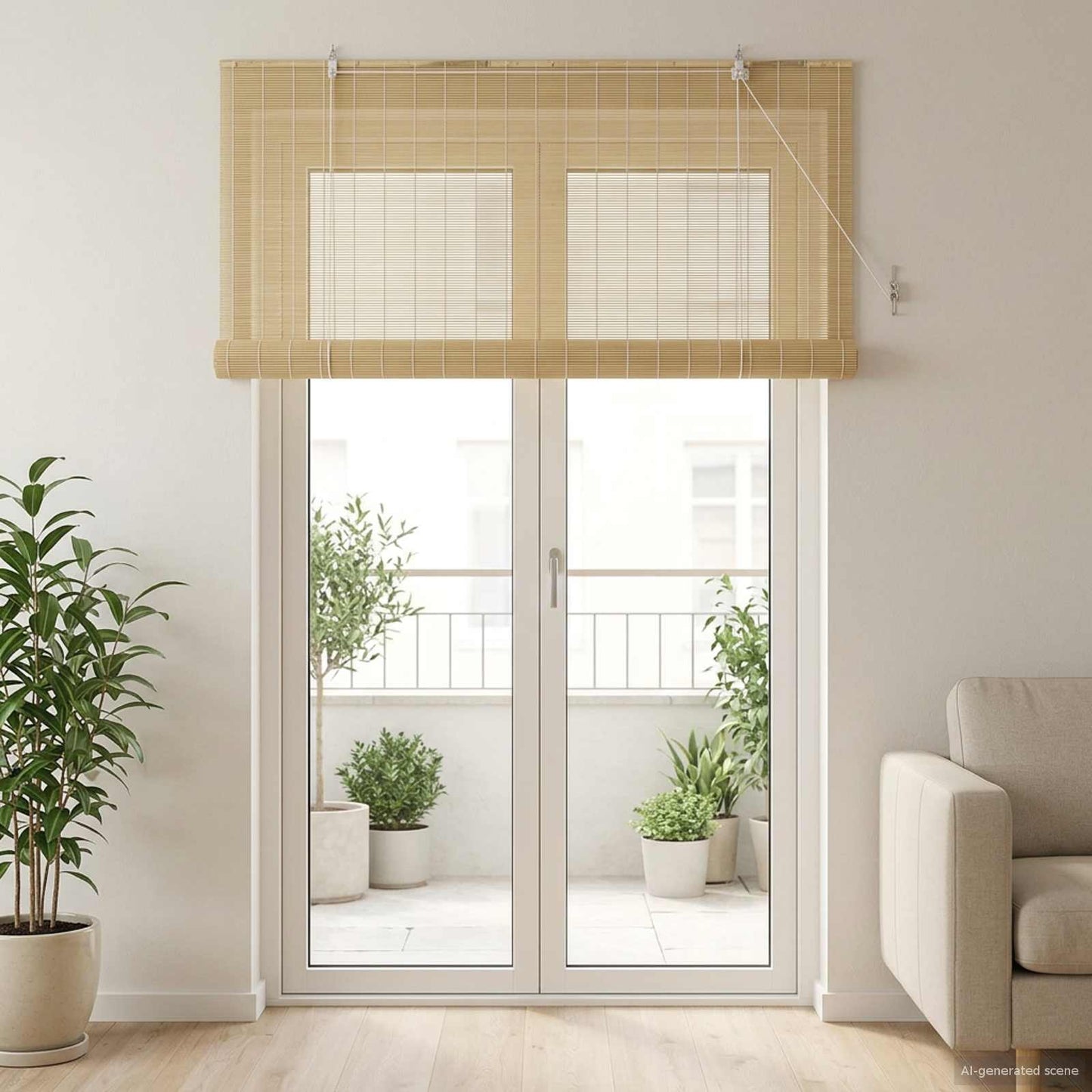 Rullegardin Naturlig 130 x 220 cm Bambus