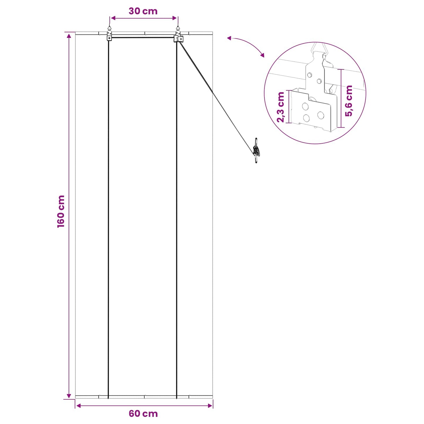 Rullegardin Brun 60 x 160 cm Bambus
