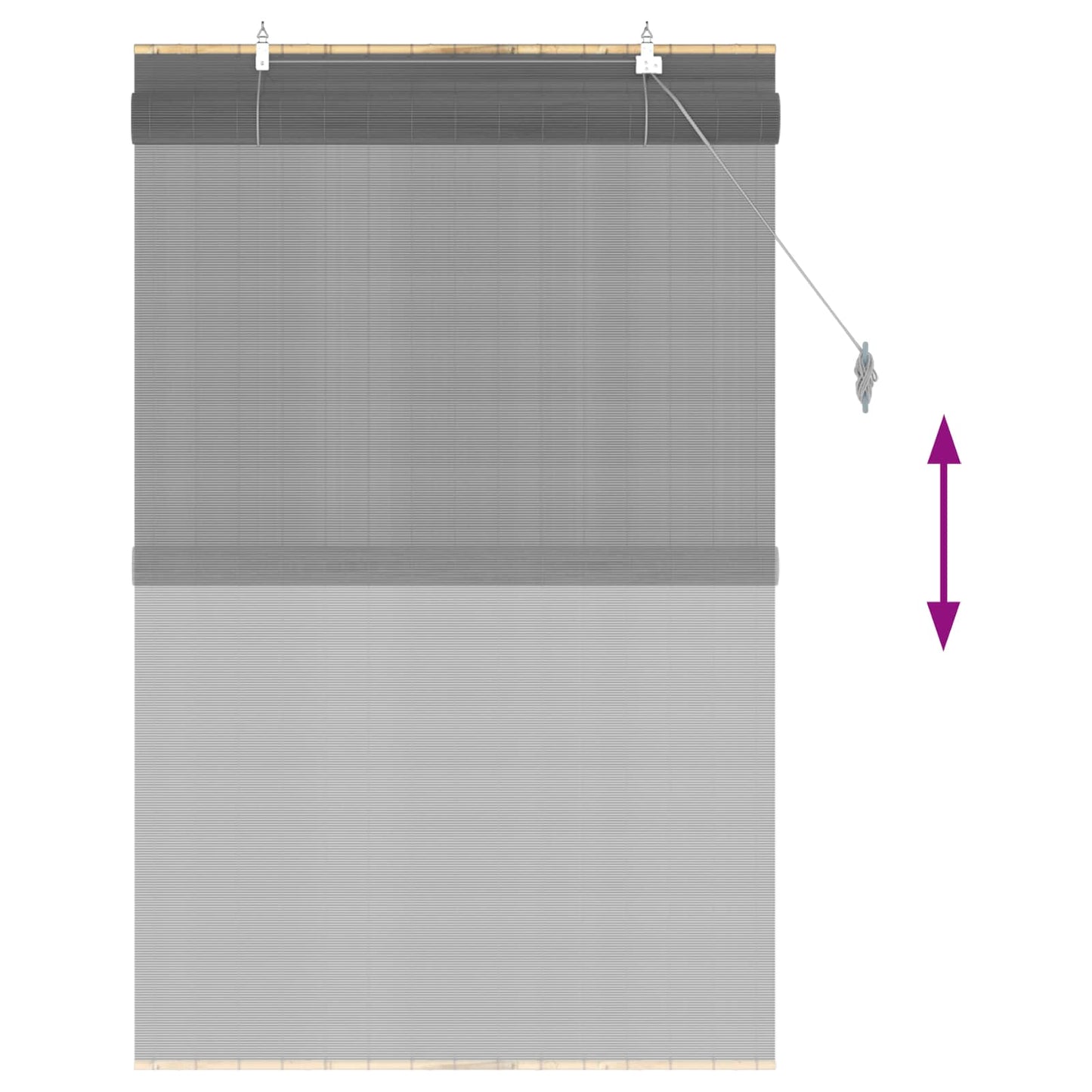 Rullegardin Grå 80 x 160 cm Bambus