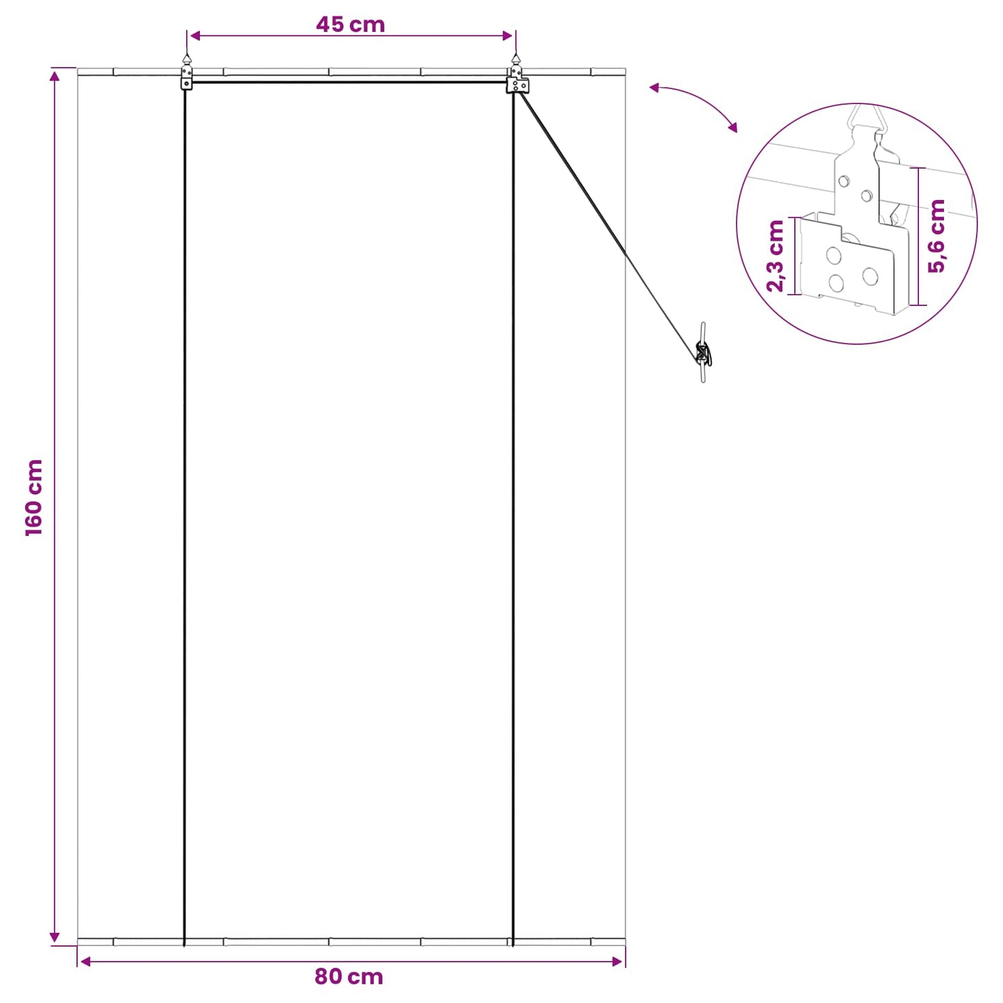 Rullegardin Grå 80 x 160 cm Bambus