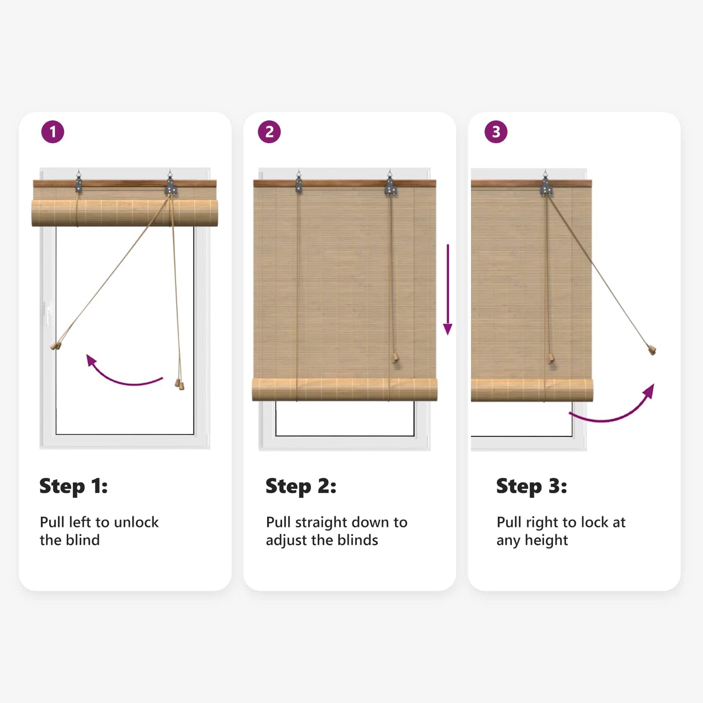 Rullegardin Brun 50 x 160 cm Bambus