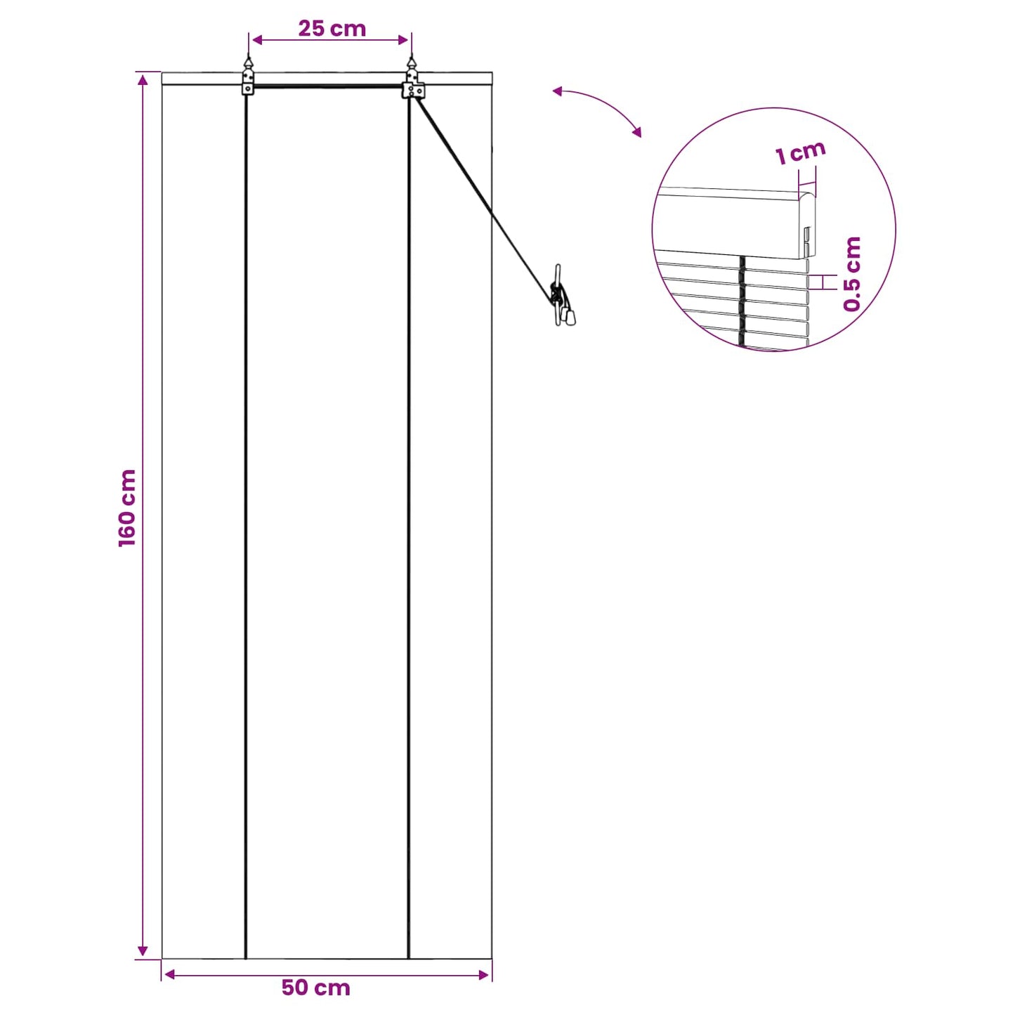 Rullegardin Brun 50 x 160 cm Bambus