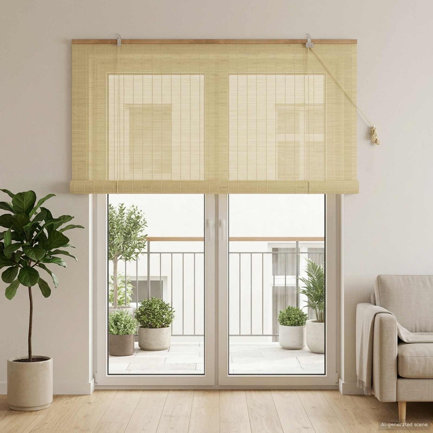 Rullegardin Naturlig 130 x 220 cm Bambus
