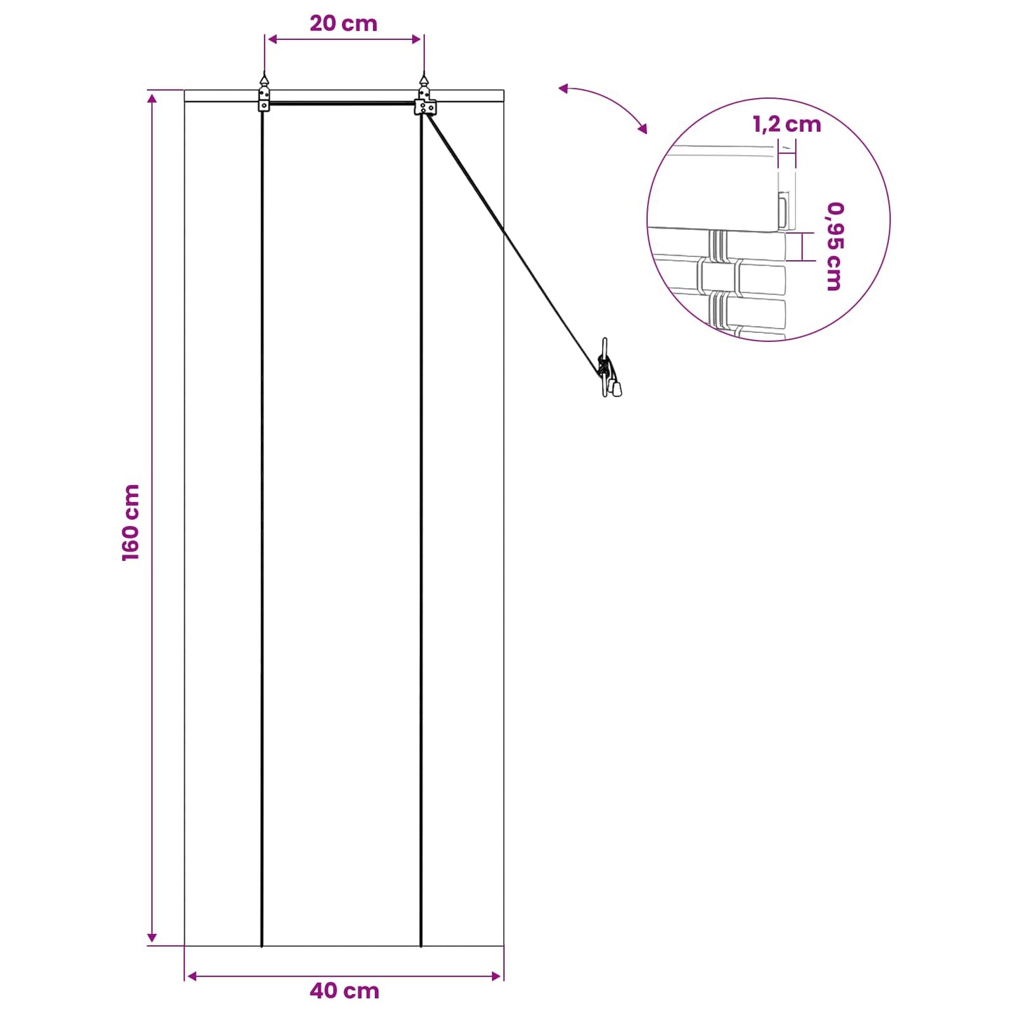 Rullegardin Brun 40 x 160 cm Bambus