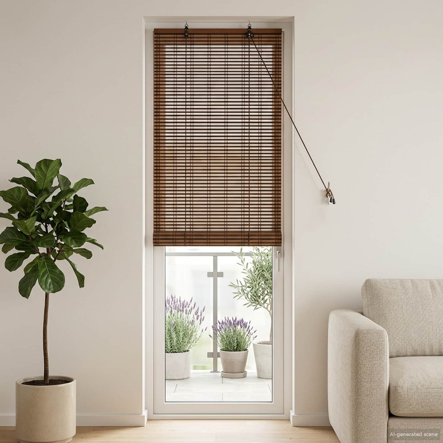 Rullegardin Brun 50 x 220 cm Bambus
