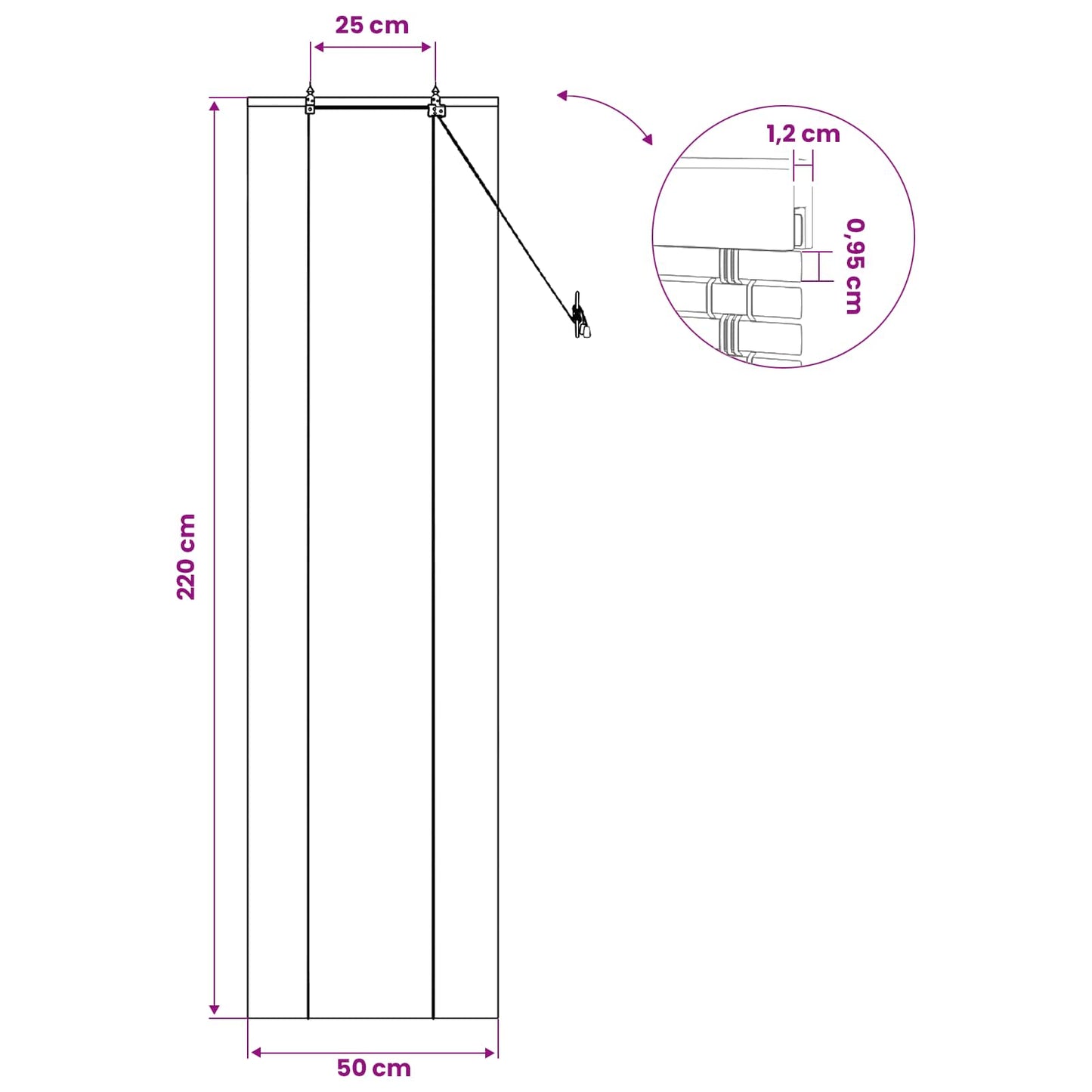 Rullegardin Brun 50 x 220 cm Bambus