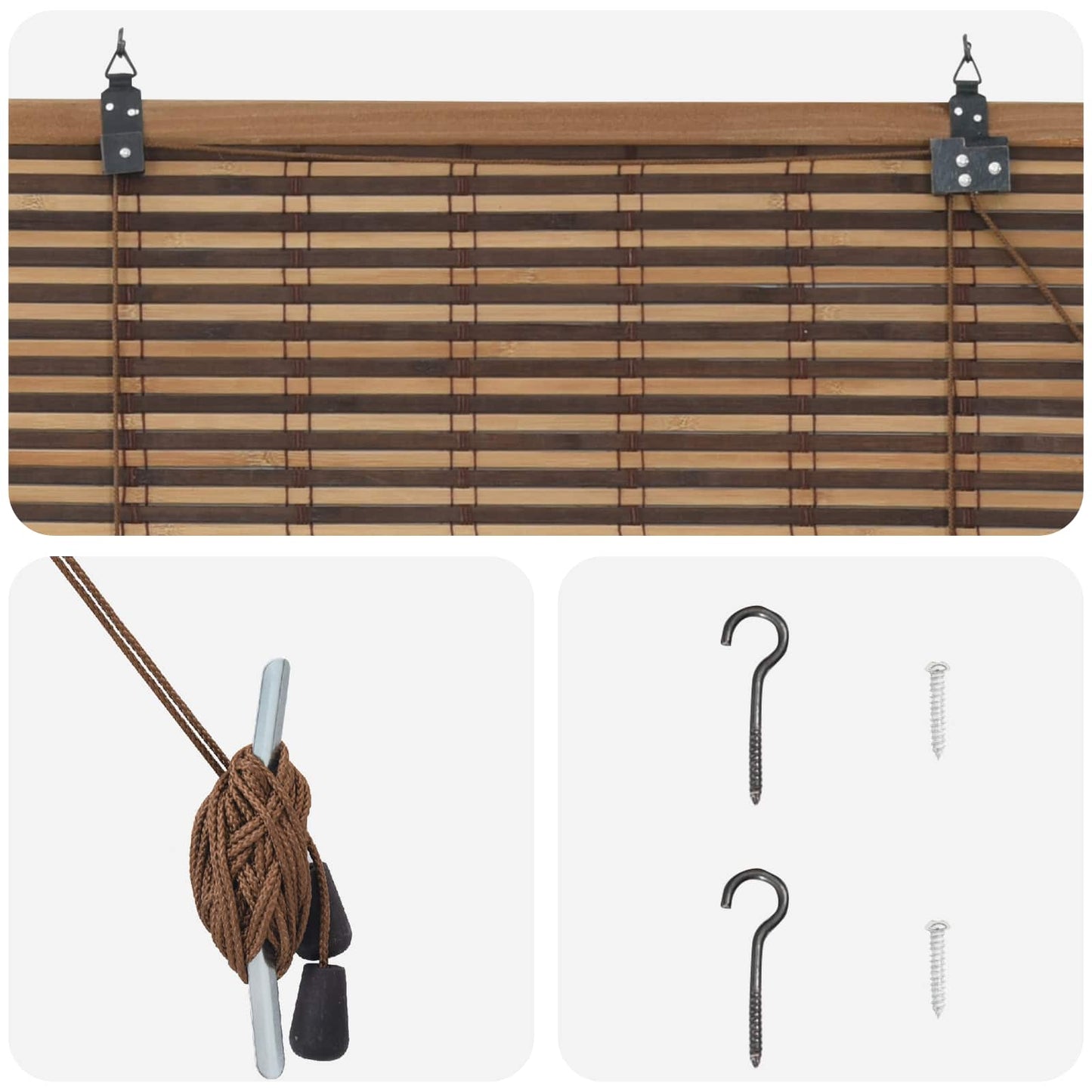 Rullegardin Brun 130 x 160 cm Bambus