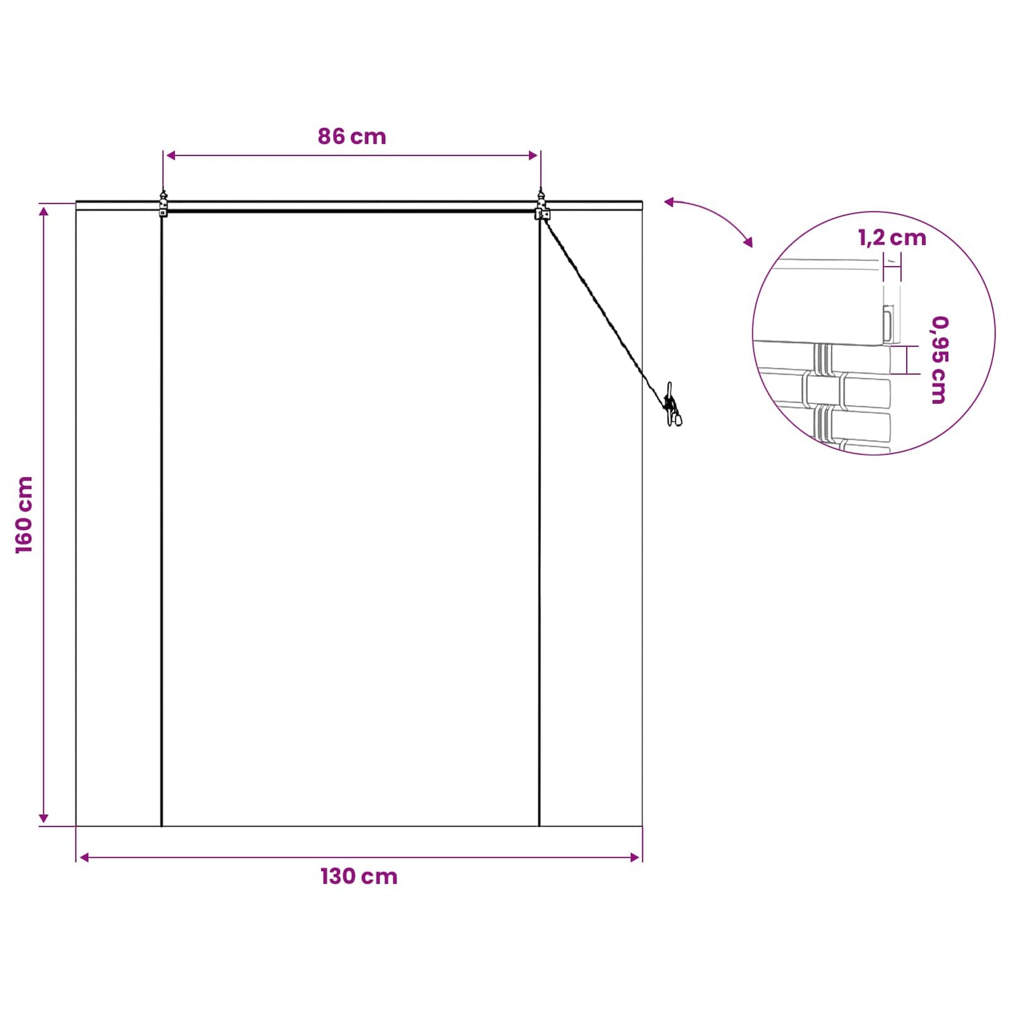 Rullegardin Brun 130 x 160 cm Bambus