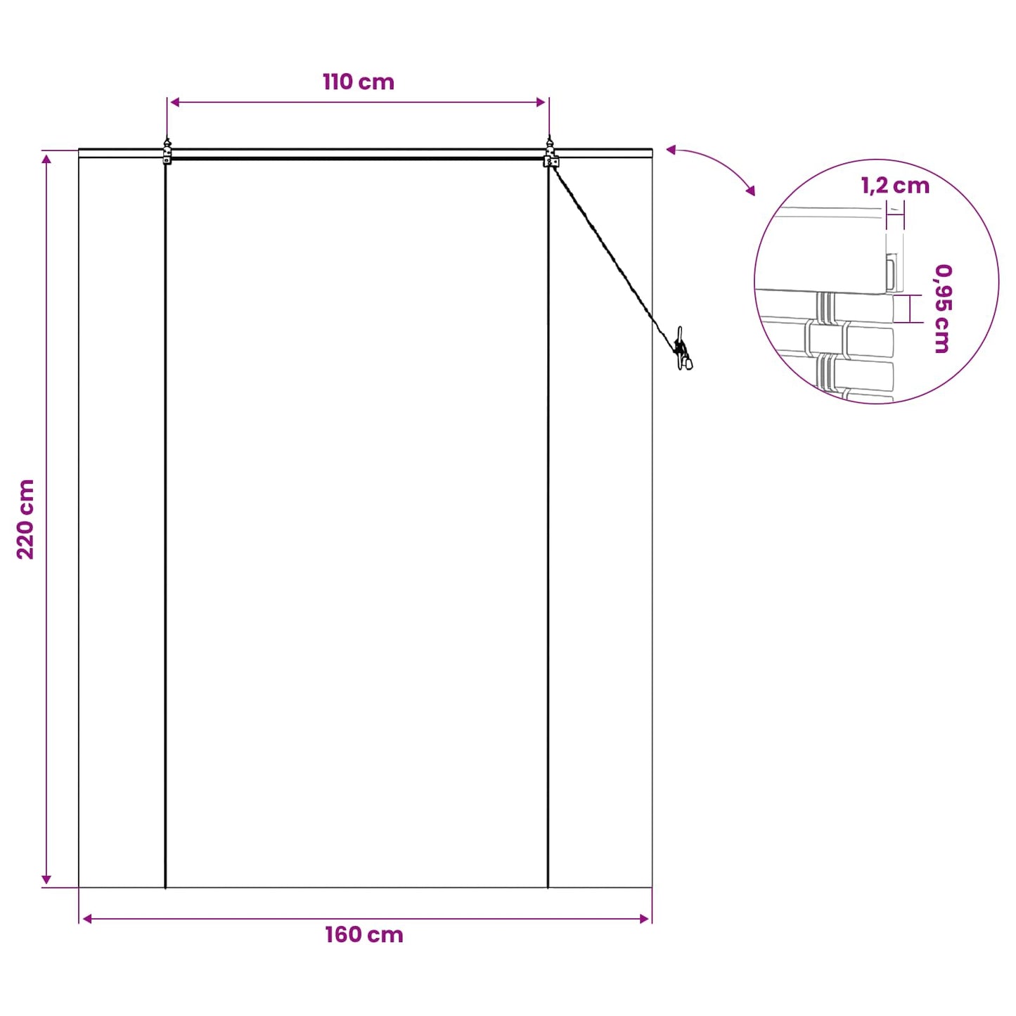Rullegardin Brun 160 x 220 cm Bambus