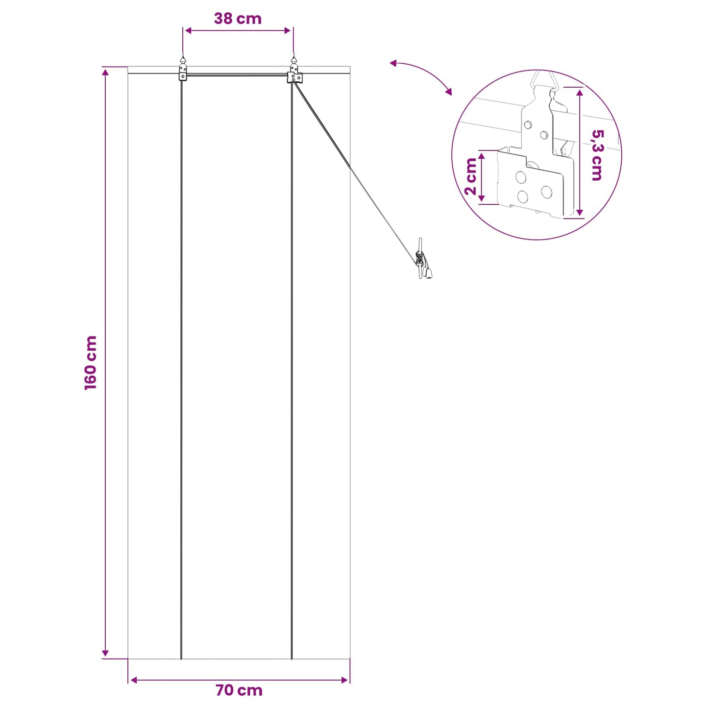 Rullegardin Brun 70 x 160 cm Bambus