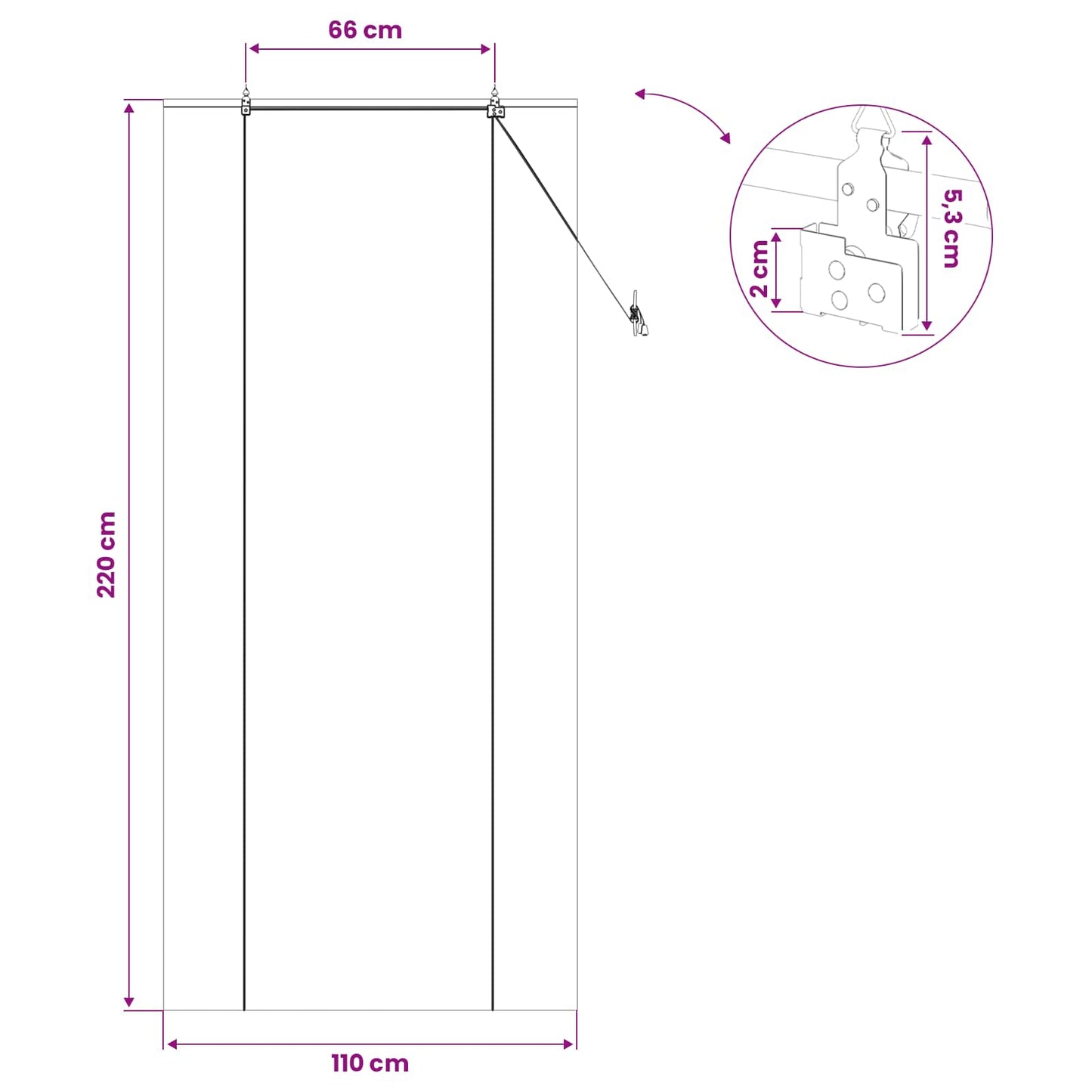 Rullegardin Brun 110 x 220 cm Bambus