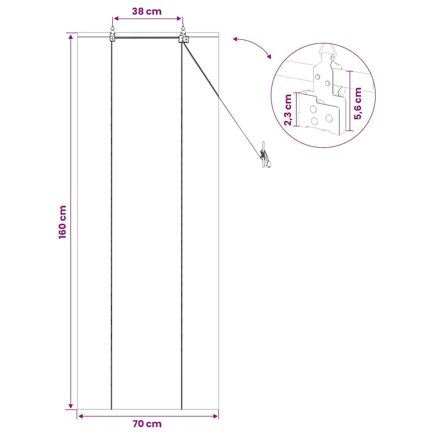 Rullegardin Naturlig 70 x 160 cm Bambus