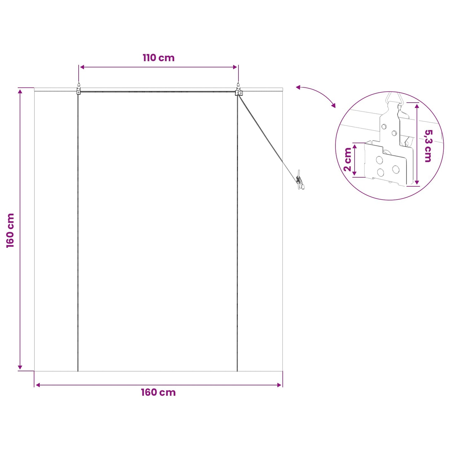 Rullegardin Naturlig 160 x 160 cm Bambus