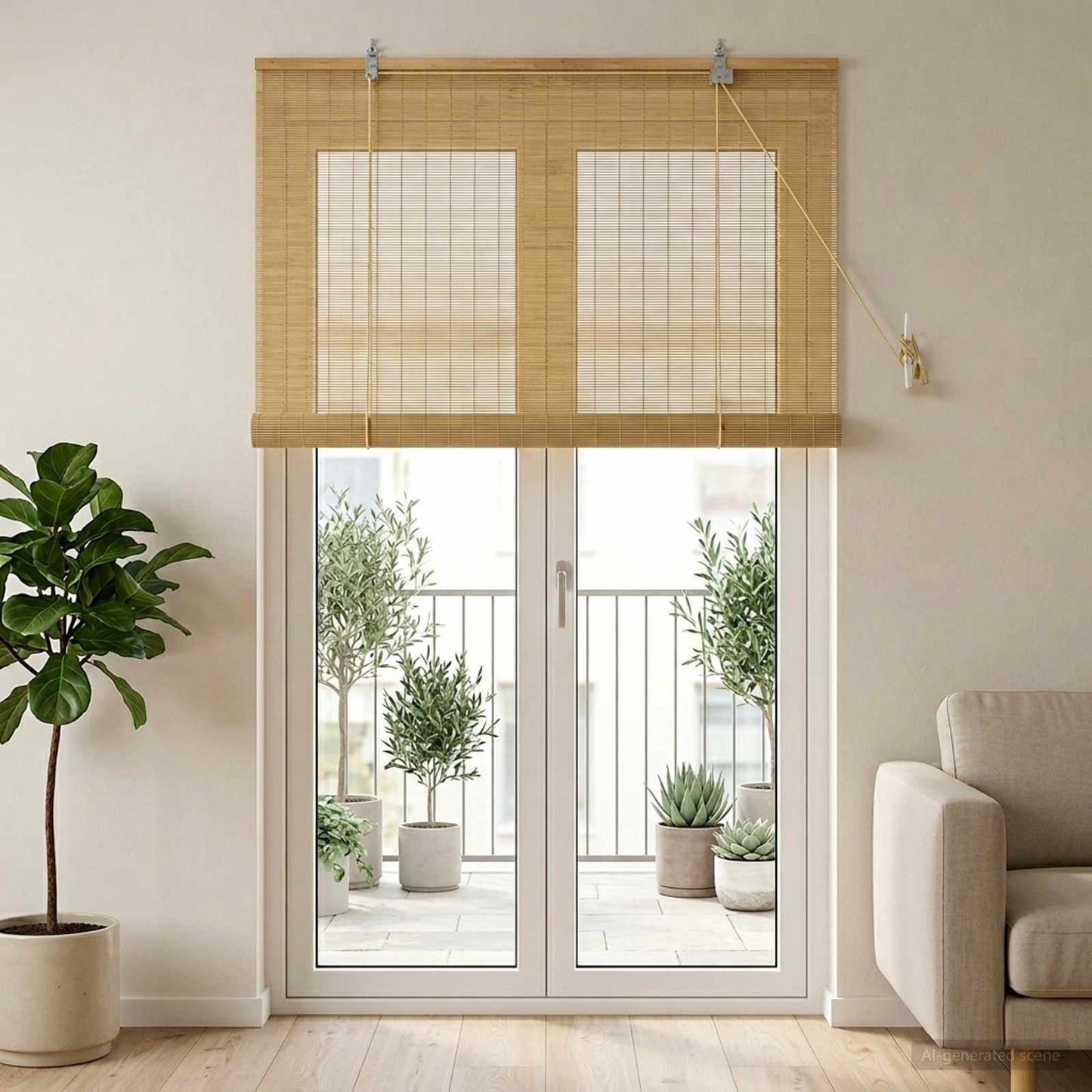 Rullegardin Naturlig 120 x 220 cm Bambus