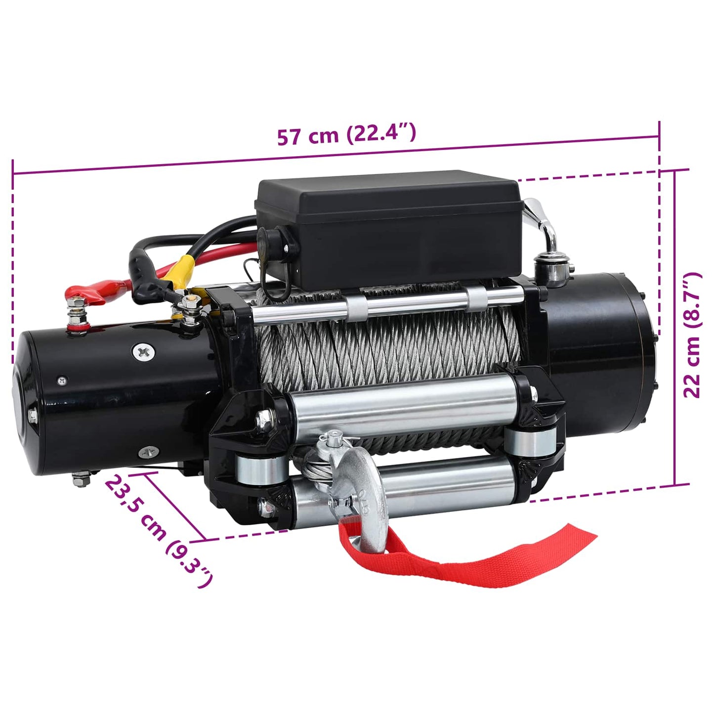 Elektrisk vinsj PVC Svart