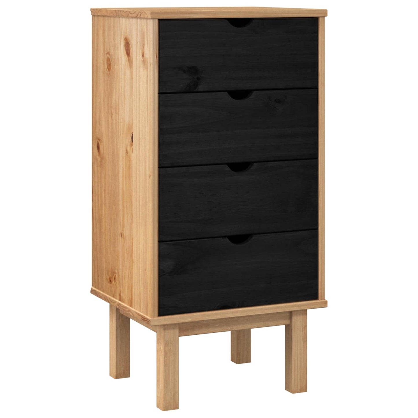Kommode med skuff OTTA Svart 45 x 39 x 90 cm Heltre furu