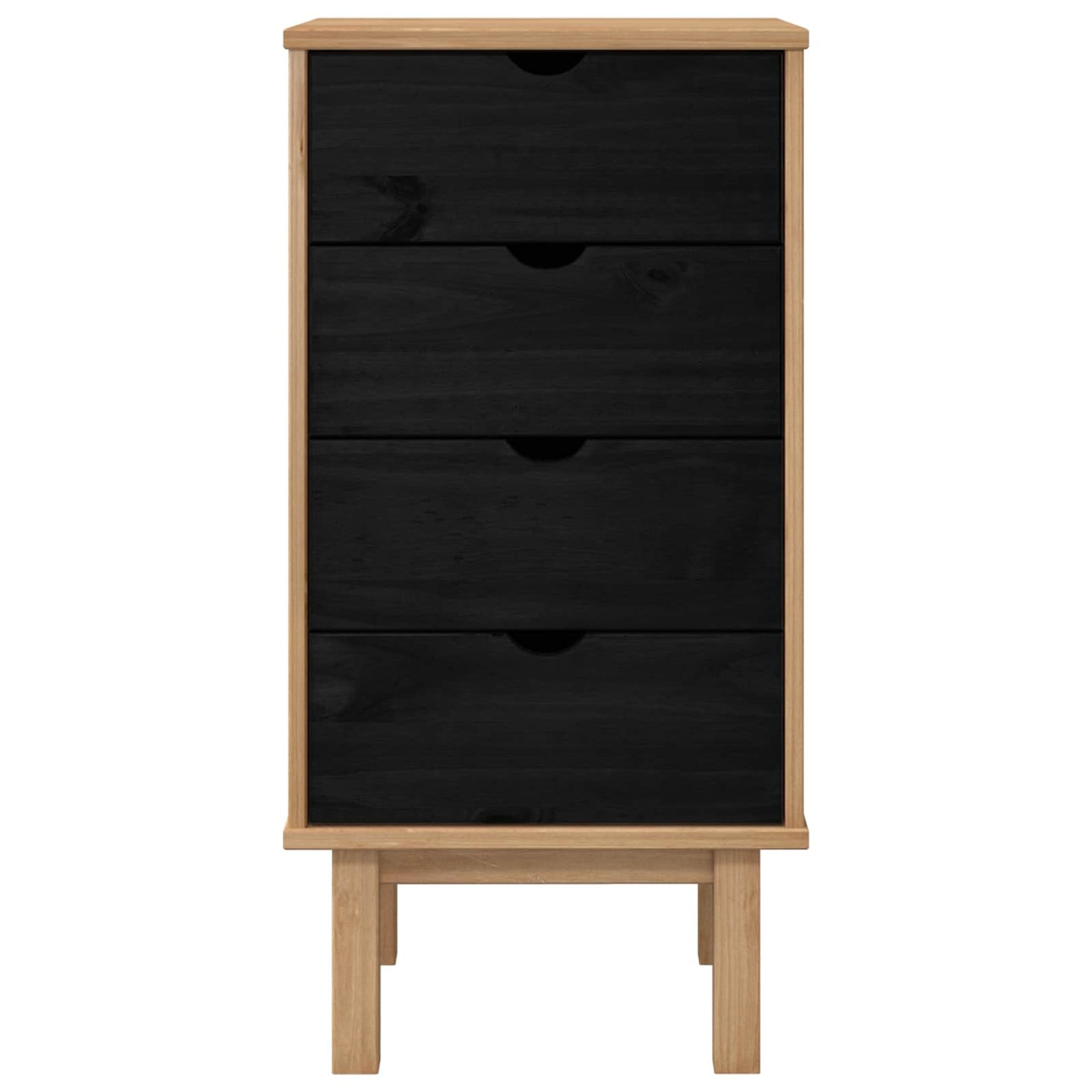Kommode med skuff OTTA Svart 45 x 39 x 90 cm Heltre furu