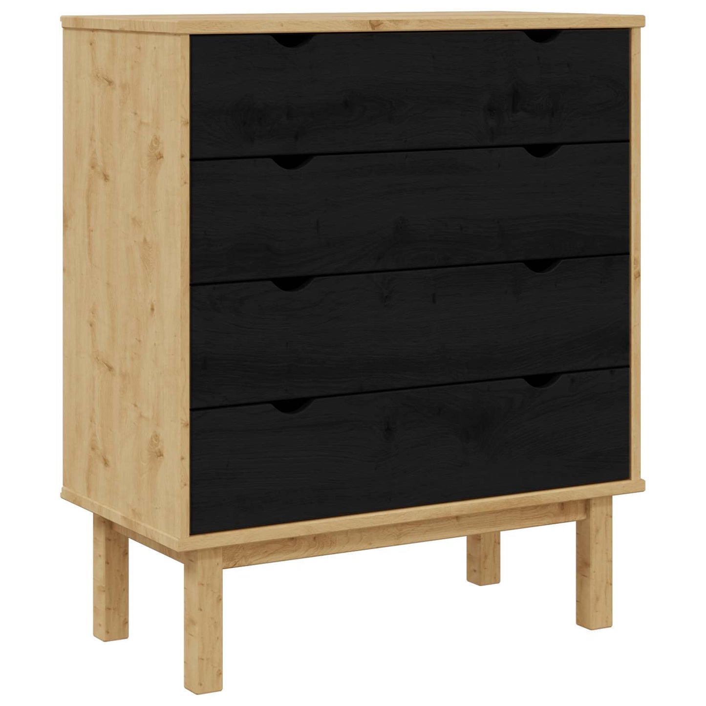 Kommode med skuff OTTA Svart 76,5 x 39,5 x 90 cm Heltre furu