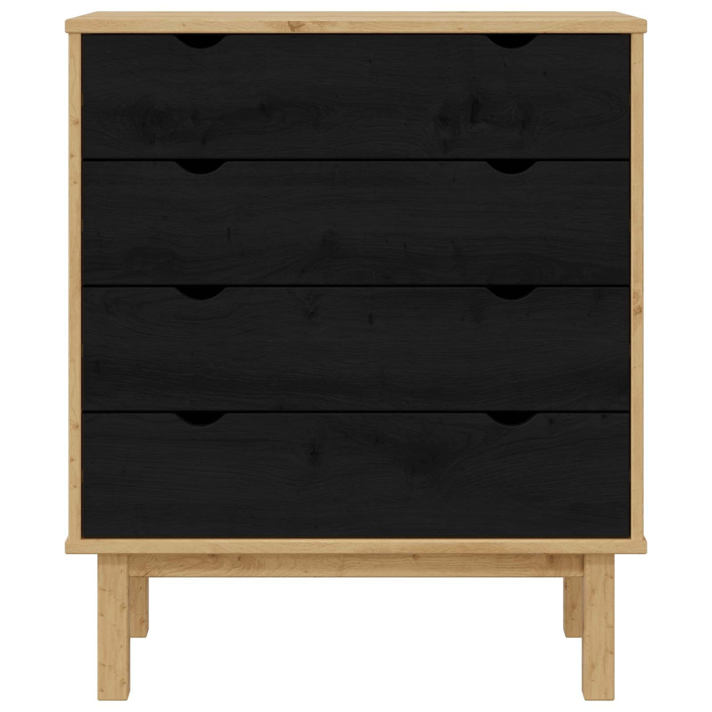 Kommode med skuff OTTA Svart 76,5 x 39,5 x 90 cm Heltre furu