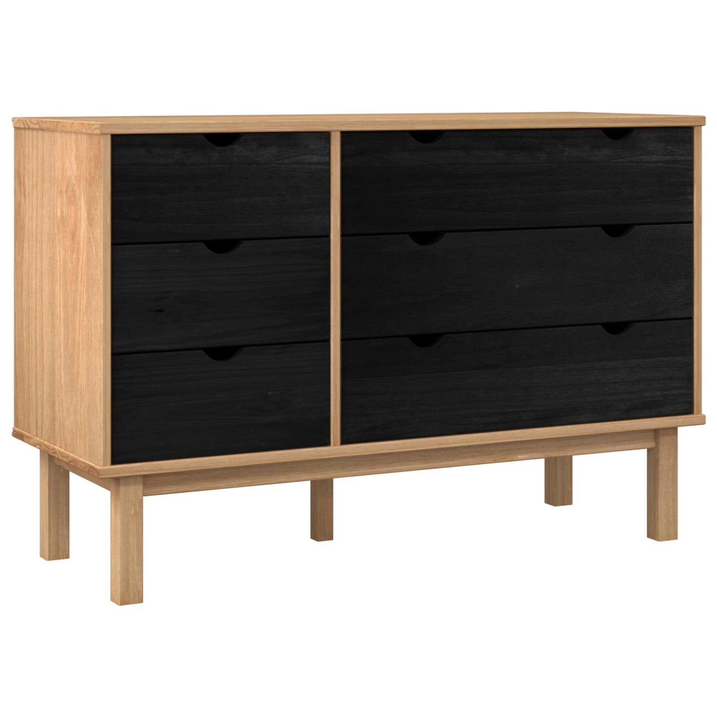 Skuffeskap med skuff OTTA Svart 111 x 43 x 73,5 cm Heltre furu