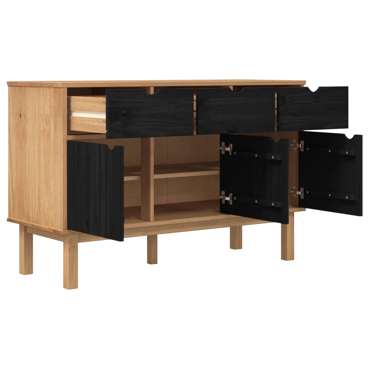Serviesskap OTTA Brun og svart 114 x 43 x 73,5 cm