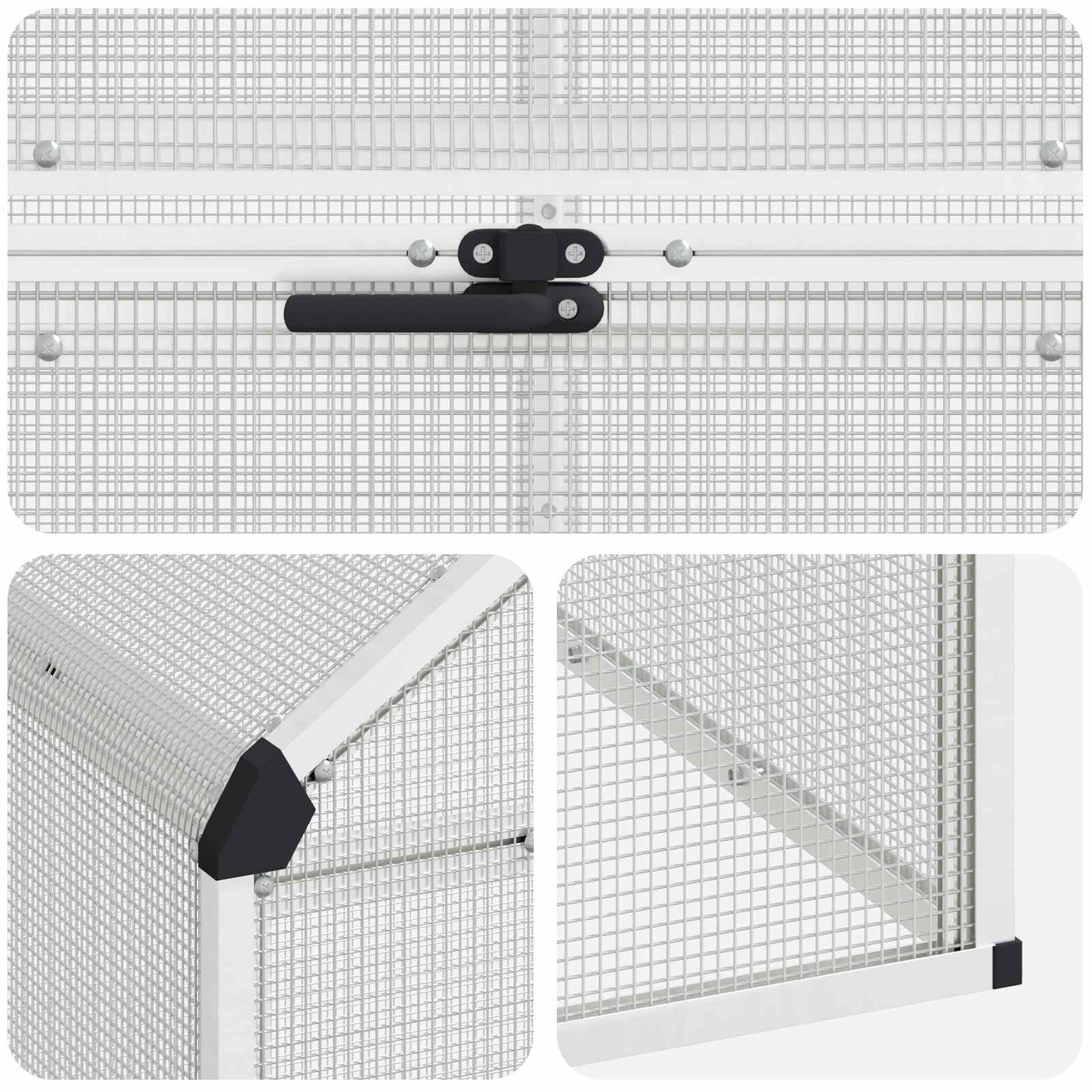 Fuglebur Sølv 181,5 x 110,5 x 173,5 cm Sveiset trådnett