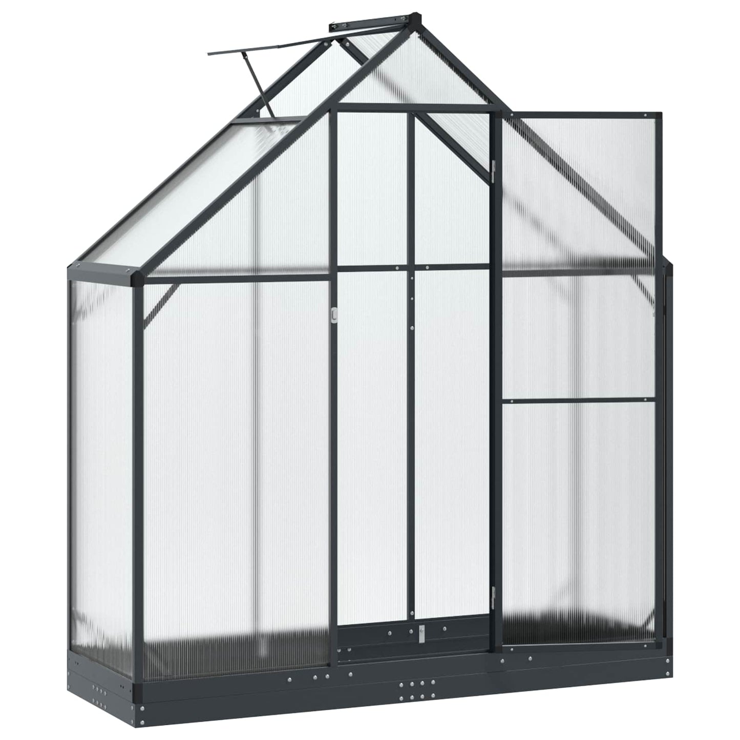 Hage Drivhus med dør med lås Antrasitt 183,5 x 63,5 x 207 cm