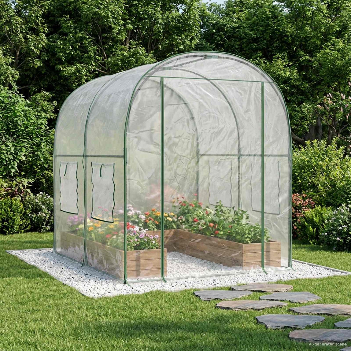 Drivhus med ramme 160 x 200 x 192,5 cm PVC Gjennomsiktig