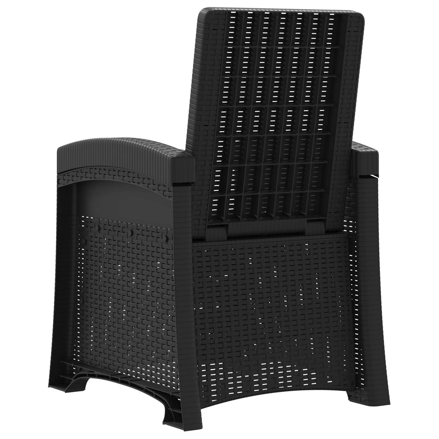 Lenestol for hage med rattan-look Antrasitt PP