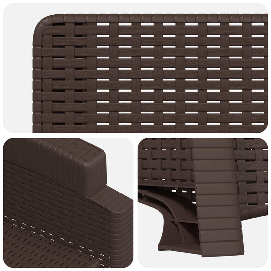 Lenestol for hage med rattan-look Brun PP