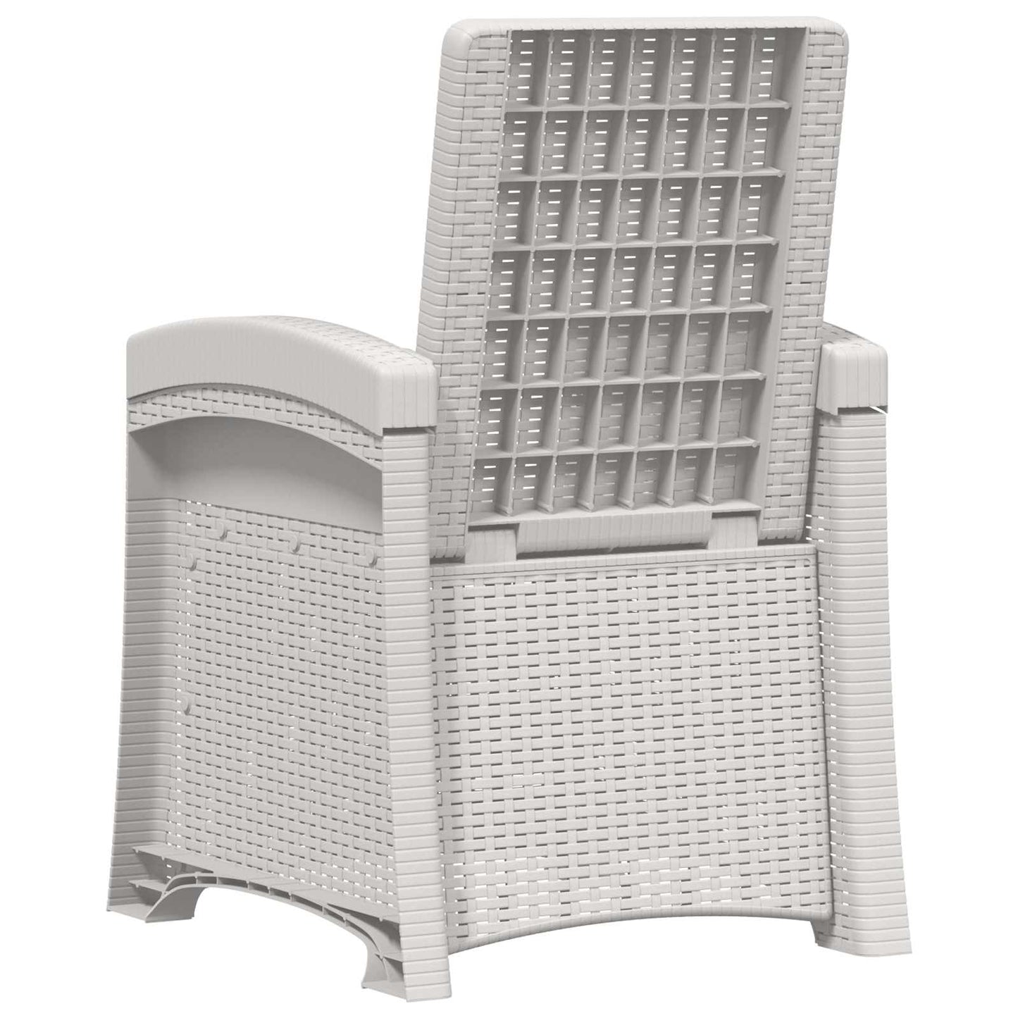 Lenestol for hage med rattan-look Hvit PP