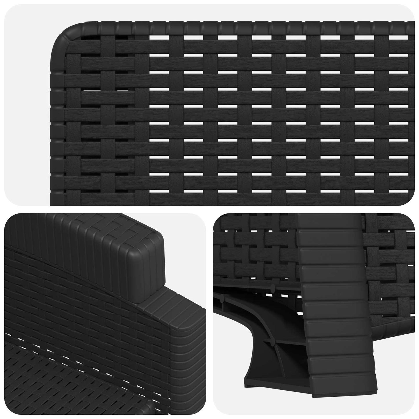 Lenestol for hage med rattan-look 2 pcs Antrasitt PP
