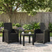 Lenestol for hage med rattan-look 2 pcs Antrasitt PP