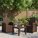 Lenestol for hage med rattan-look 2 pcs Brun PP