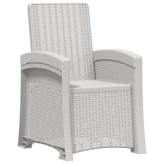 Lenestol for hage med rattan-look 2 pcs Hvit PP