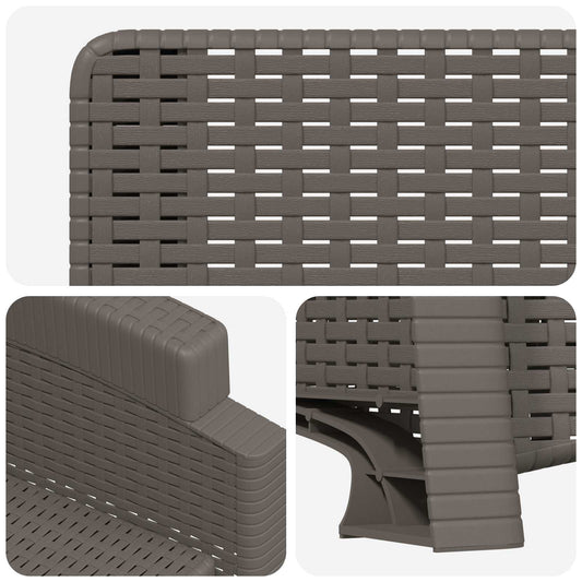Lenestol for hage med rattan-look 2 pcs Lysegrå PP