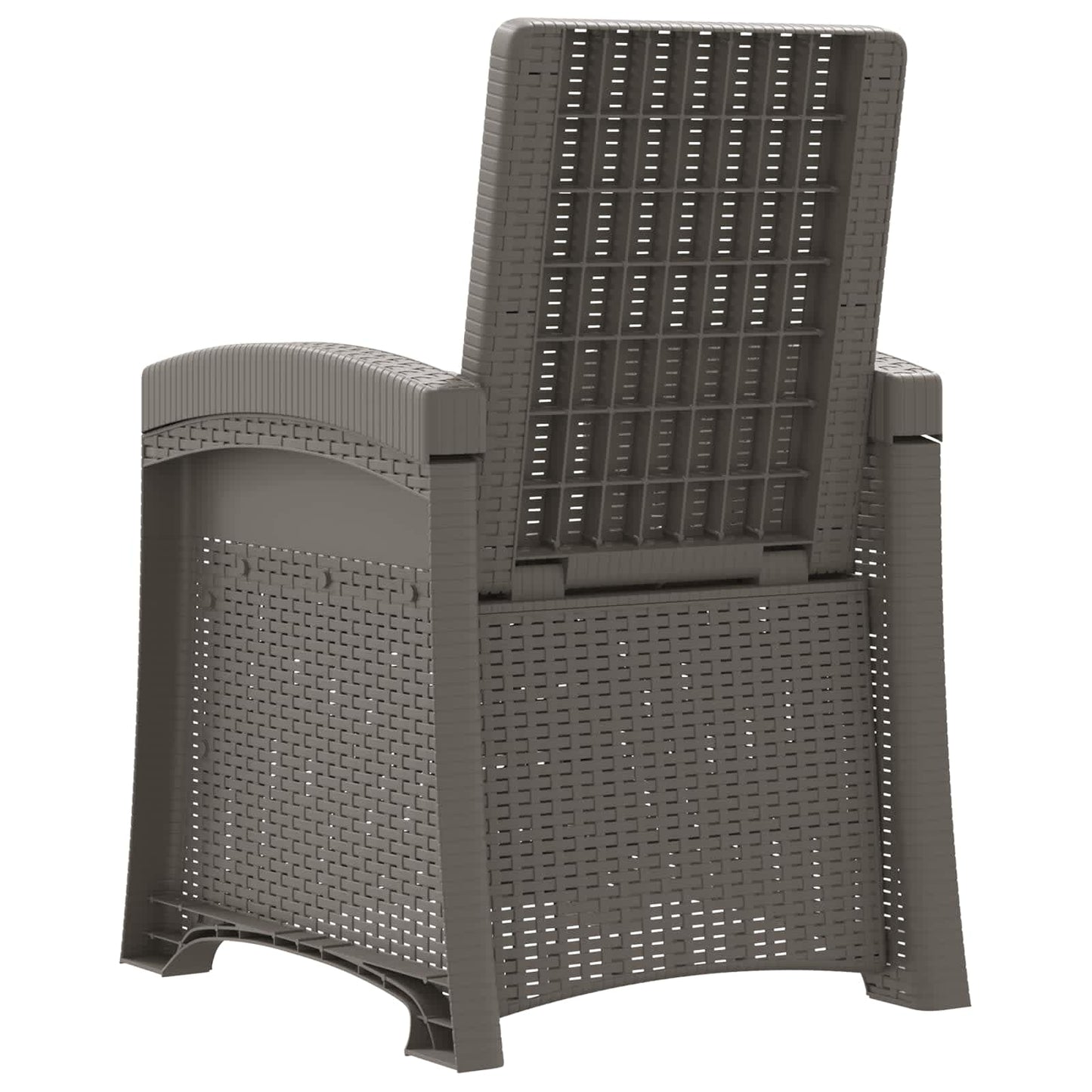Lenestol for hage med rattan-look 2 pcs Lysegrå PP