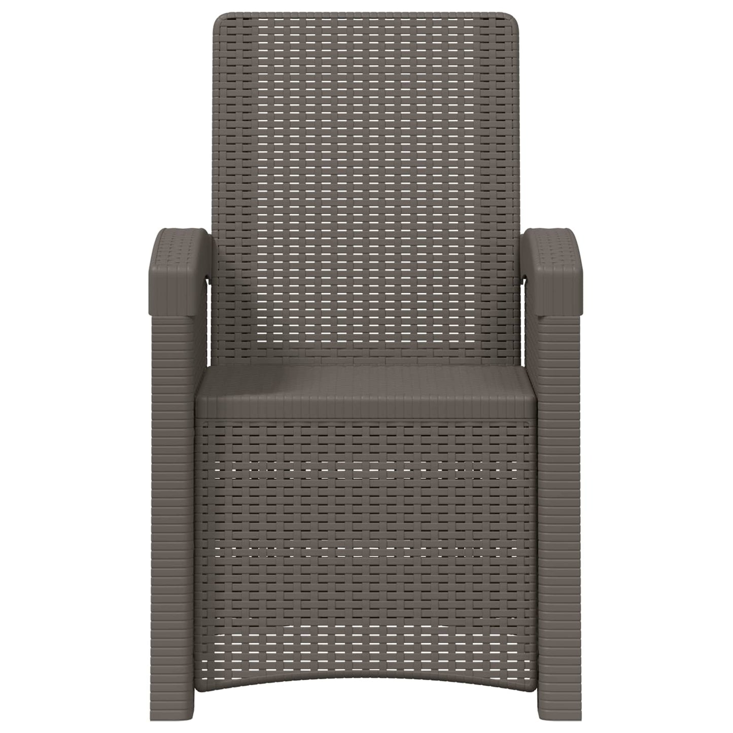 Lenestol for hage med rattan-look 2 pcs Lysegrå PP