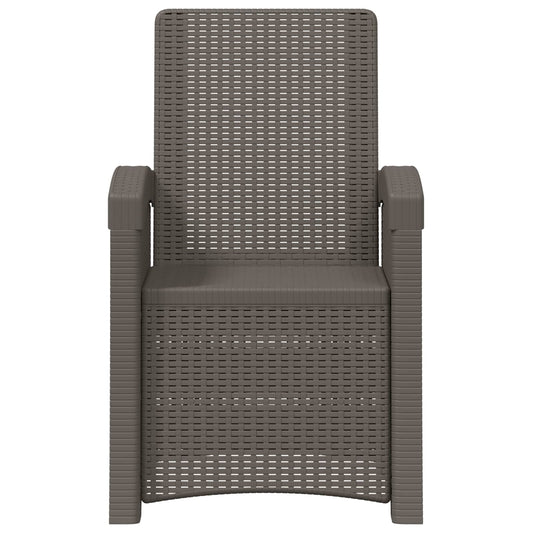 Lenestol for hage med rattan-look 2 pcs Lysegrå PP
