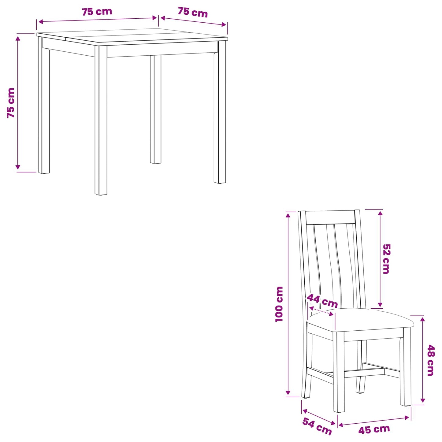 Spisestuesett 3 stk. Beige Massivt Eiketre