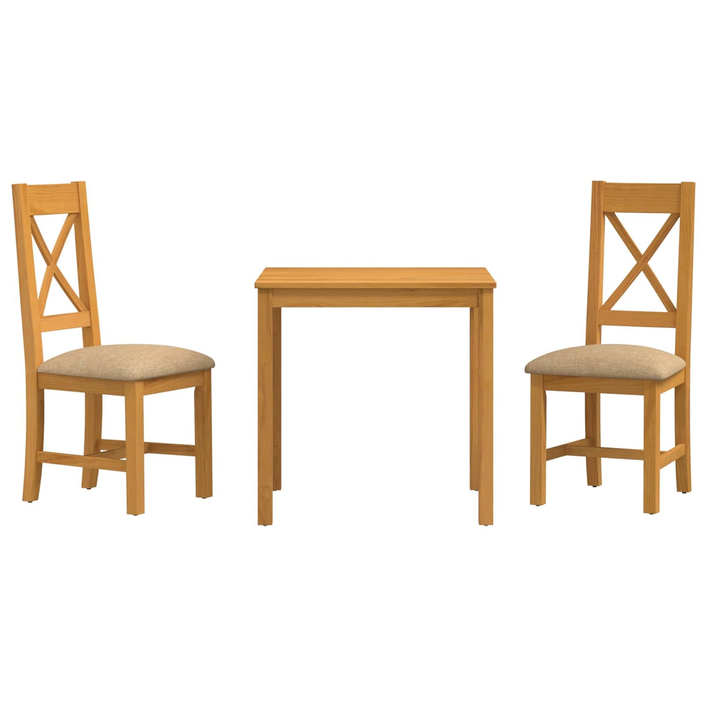 Spisestuesett 3 stk. Beige Massivt Eiketre