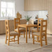 Spisestuesett 5 stk. Beige Massivt Eiketre