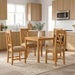 Spisestuesett 5 stk. Beige Massivt Eiketre