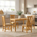 Spisestuesett 5 stk. Beige Massivt Eiketre