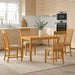 Spisestuesett 5 stk. Beige Massivt Eiketre