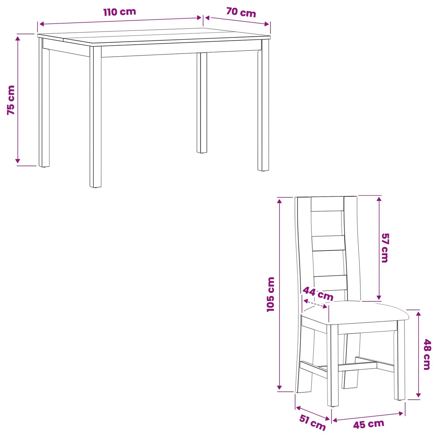 Spisestuesett 5 stk. Beige Massivt Eiketre