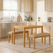 Spisestuesett 3 stk. Beige Massivt Eiketre